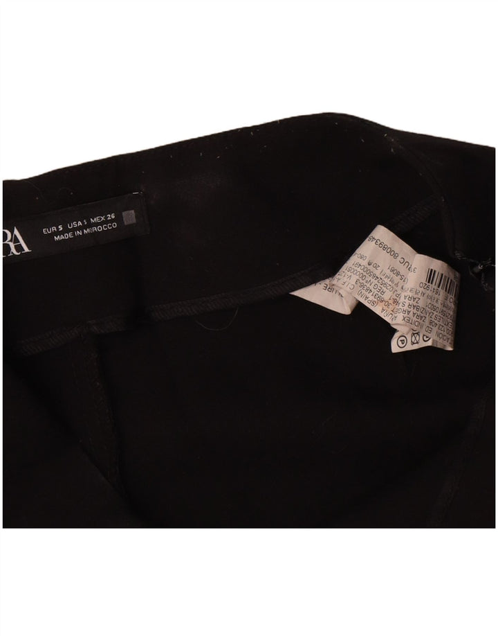 Zara Mujer Shorts Casuales Pequeño W26 Poliéster Negro