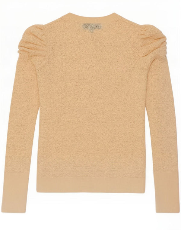 Zara Mujer Top Manga Larga UK 42 Viscosa Beige Medio