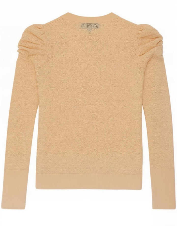 Zara Mujer Top Manga Larga UK 42 Viscosa Beige Medio