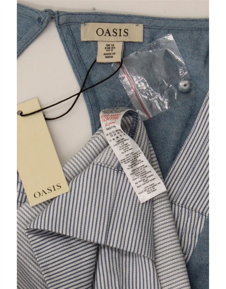 Vestido maxi para mujer Oasis UK 40 Algodón a rayas azul medio
