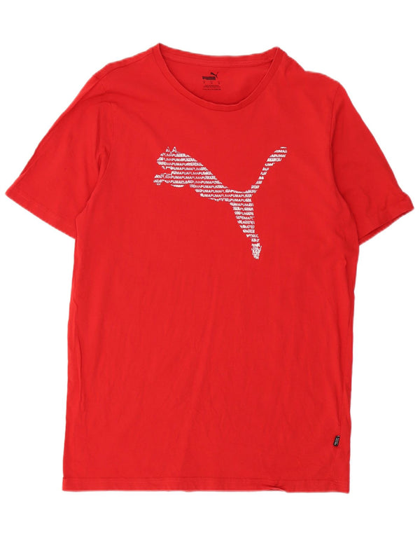 PUMA Mens Graphic T-Shirt Top Medium Red Cotton