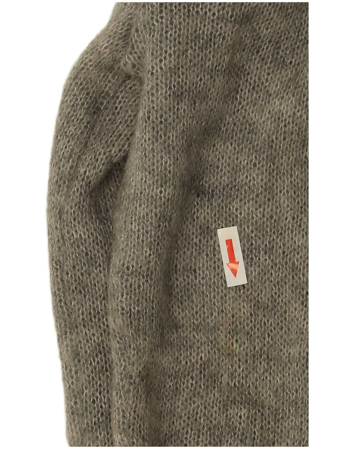 Vintage mujer Cardigan suéter Reino Unido 14 gris medio