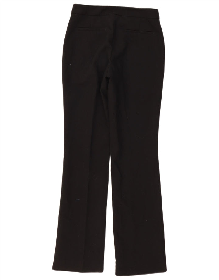 ZARA Mujer Pantalón Traje Recto Small W27 L33 Negro Poliéster