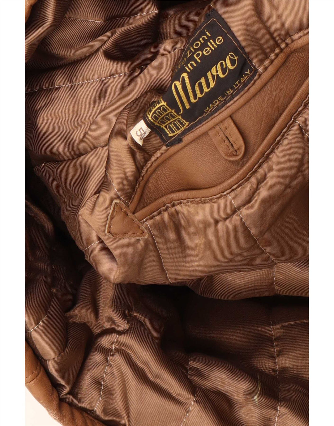 Chaqueta de cuero vintage para hombre IT 50 cuero marrón grande