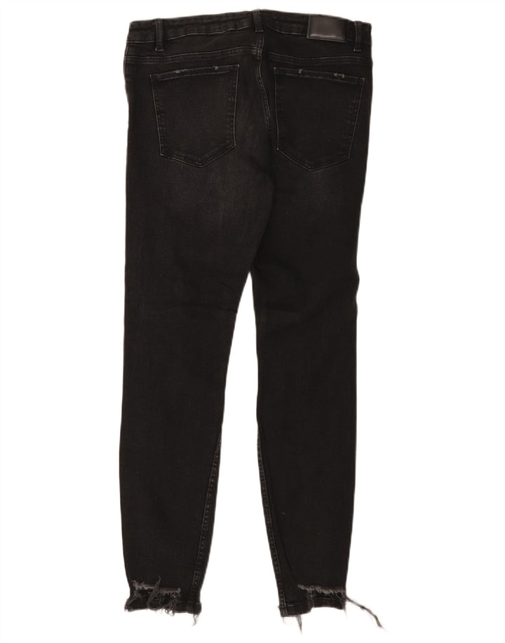 Zara Jeans ajustados desgastados para mujer EU 40 Medium W30 L27 Algodón negro