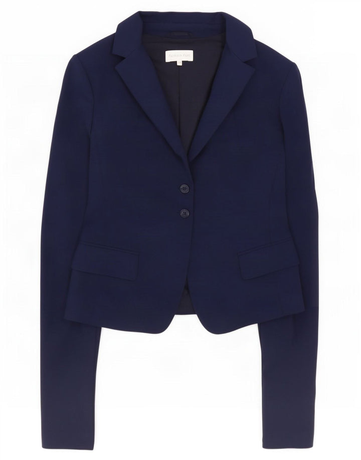 Patrizia Pepe Chaqueta Blazer De 2 Botones Para Mujer IT 46 Grande Algodón Azul Marino