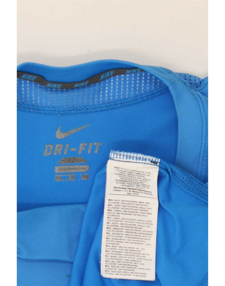 Nike Camiseta Dri Fit para hombre Top 2XL Poliéster geométrico azul