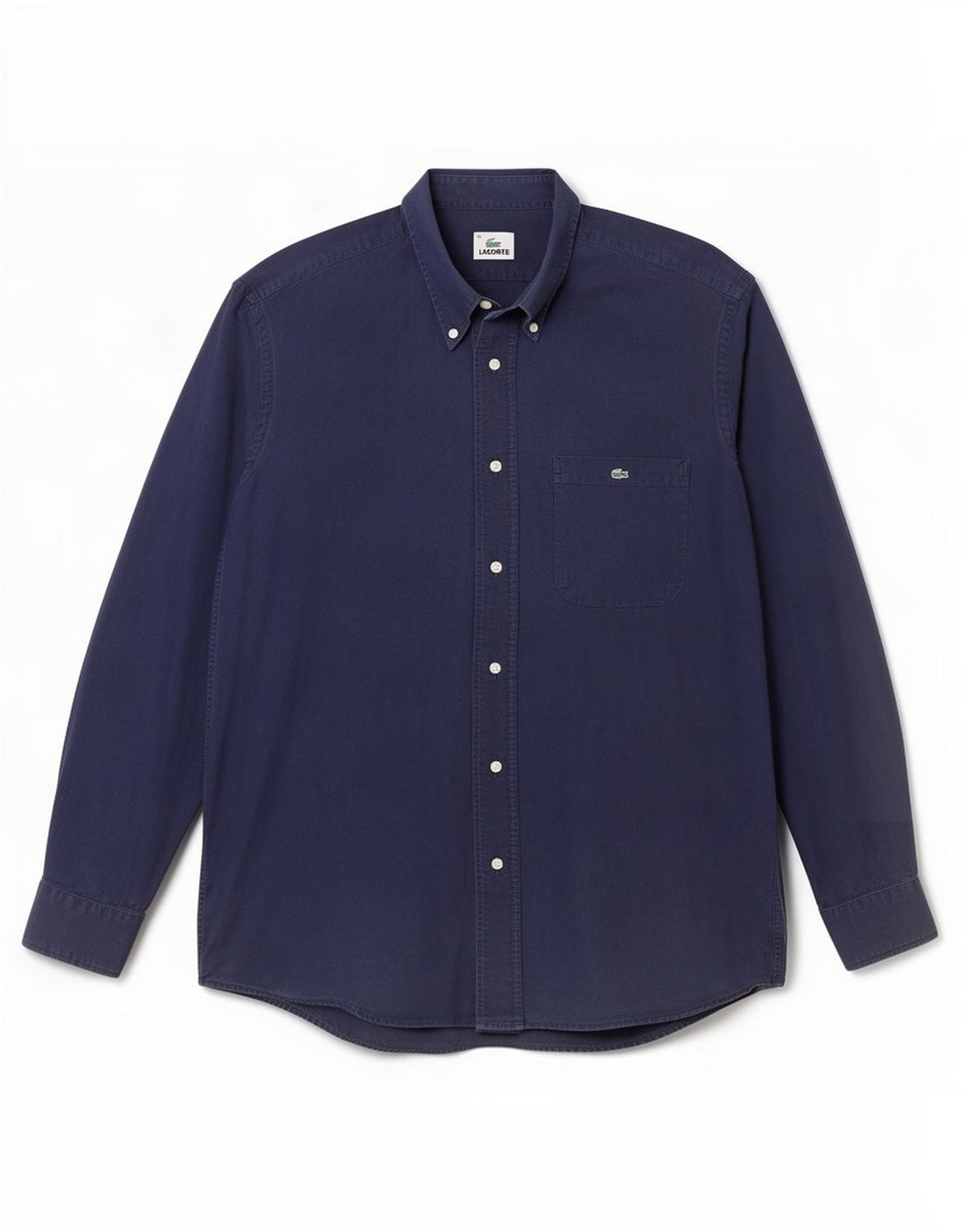 Camisa Lacoste Hombre Talla 40 Mediana Azul Marino Algodón