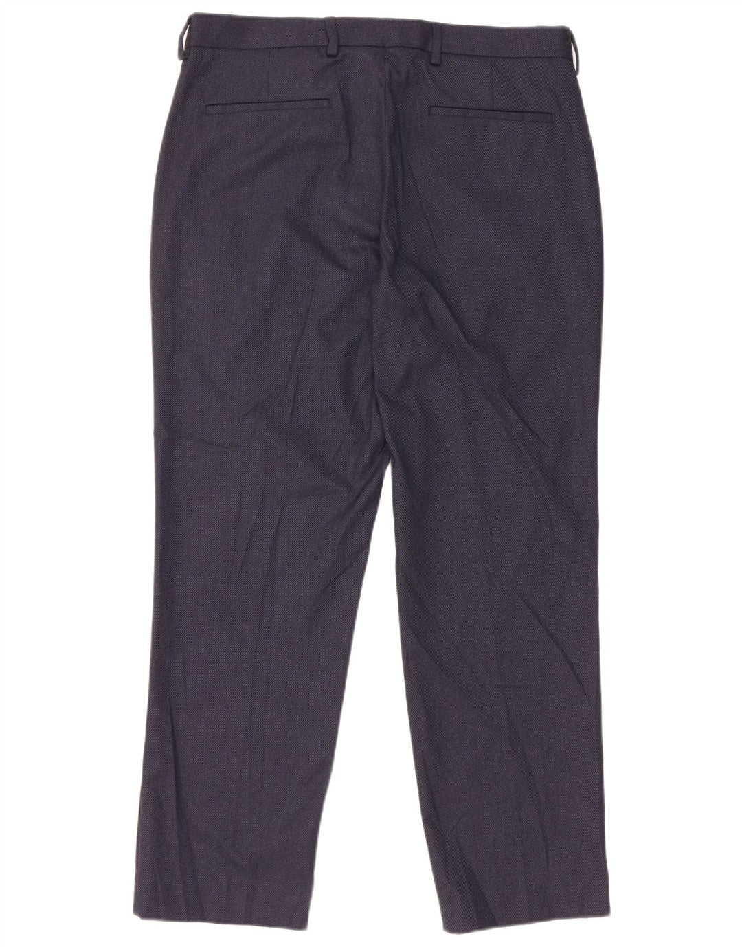 Marks & Spencer Pantalón de traje recto para hombre W34 L29 Poliéster azul marino