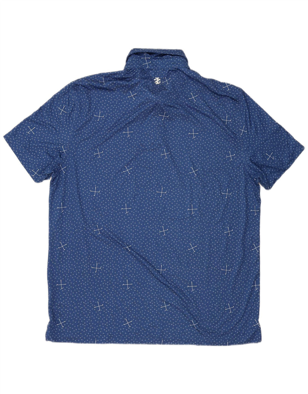 IZOD Polo para hombre de poliéster con lunares azules grandes