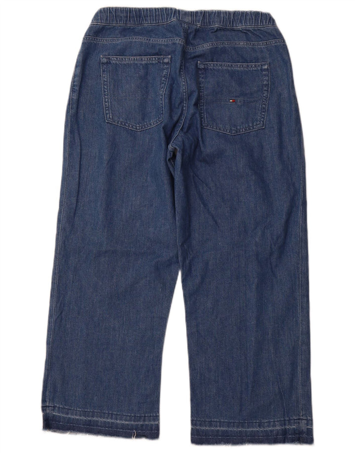 TOMMY HILFIGER Vaqueros Capri de pierna ancha para niñas 15-16 años W28 L23 Algodón azul