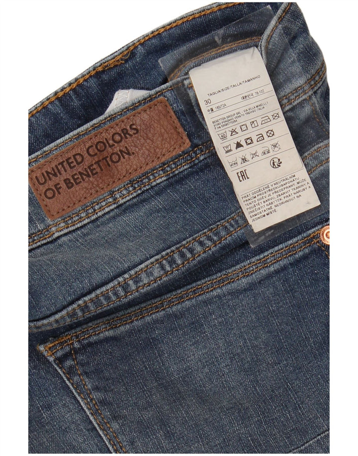 BENETTON Vaqueros rectos para hombre W30 L23 Algodón azul