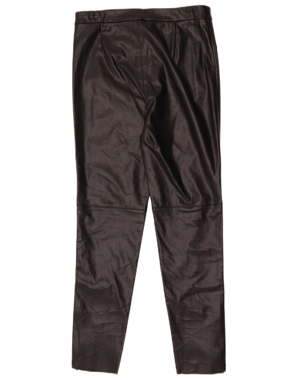 Zara Womens Skinny Faux Leather Trousers Medium W28 L27 Black
