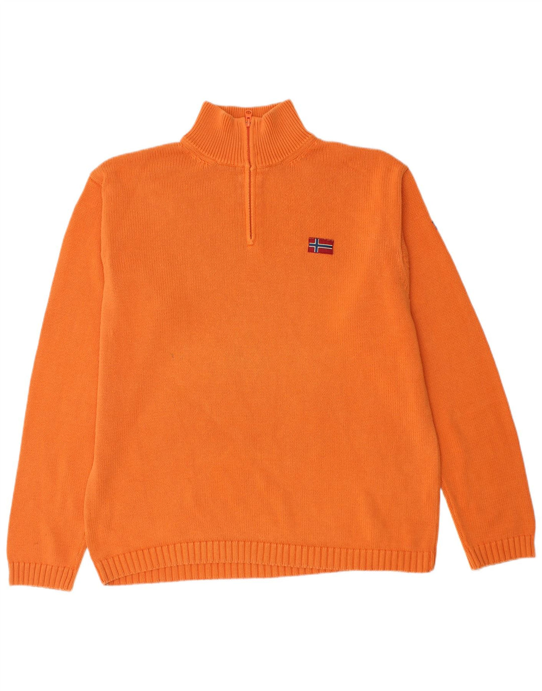 NAPAPIJRI Suéter tipo jersey con cuello y cremallera Geographic para hombre 2XL Algodón naranja