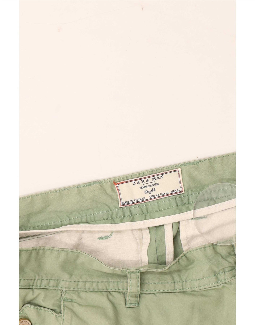 Zara Mens Chino Shorts EU 40 Medium W31 Verde