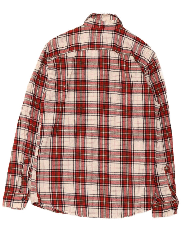 Jack & Jones Mens Flannel Shirt Medium Red Check Cotton