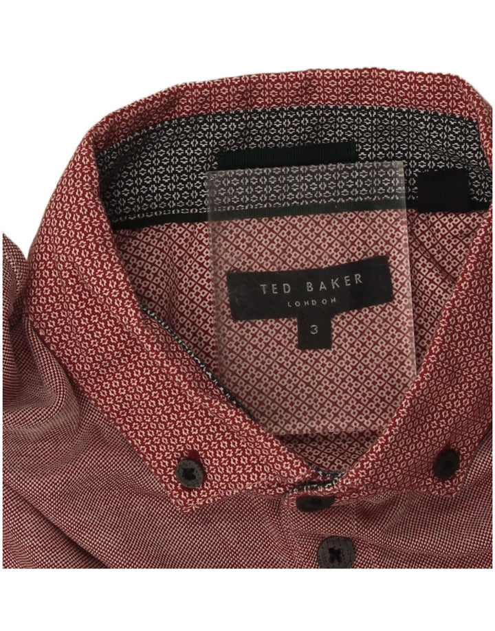 Ted Baker Polo para hombre talla 3 mediano borgoña modal