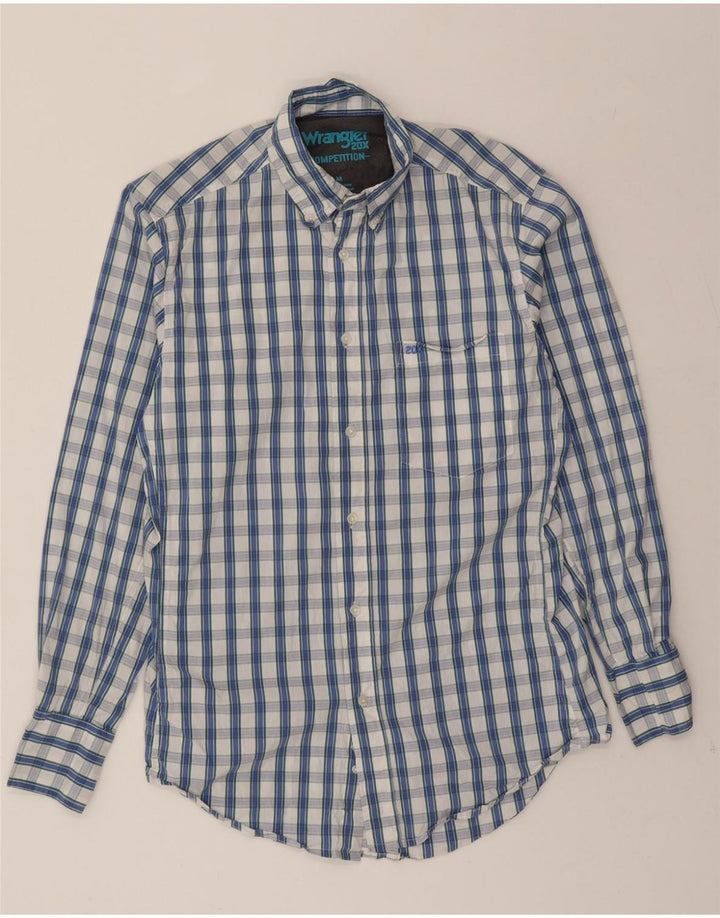 WRANGLER Mens Shirt Medium Blue Check Cotton Vintage Wrangler and Second-Hand Wrangler from Messina Hembry 