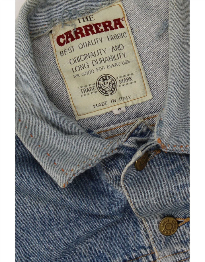 Carrera Chaqueta vaquera desgastada para hombre UK 36 Small Blue Cotton