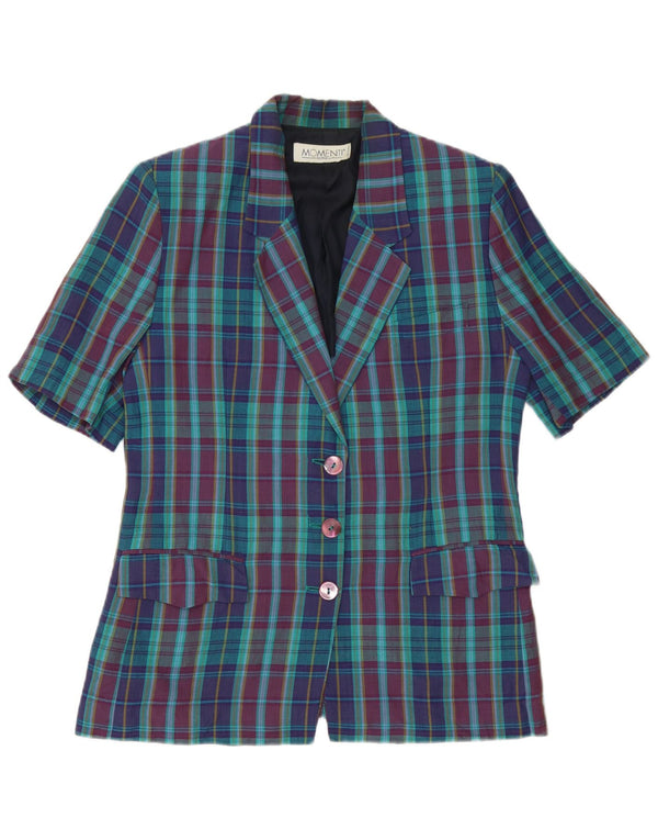 Momenti Chaqueta tipo blazer de 3 botones para mujer UK 44 Mediana Cuadros multicolores