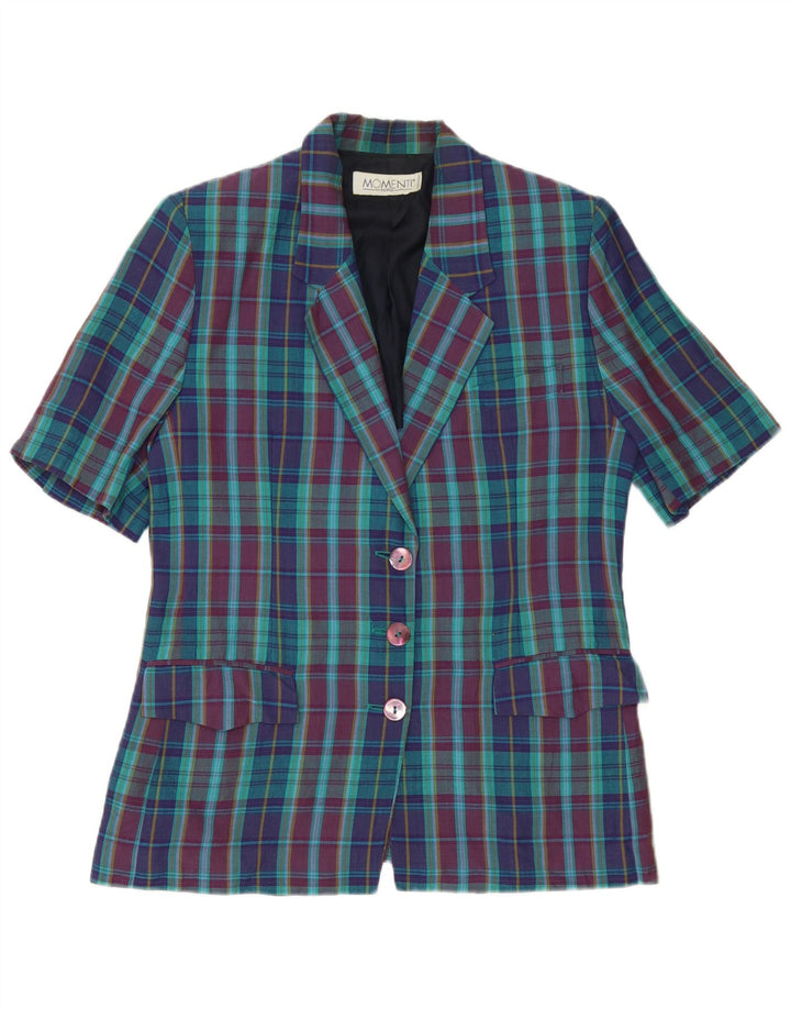 Momenti Chaqueta tipo blazer de 3 botones para mujer UK 44 Mediana Cuadros multicolores