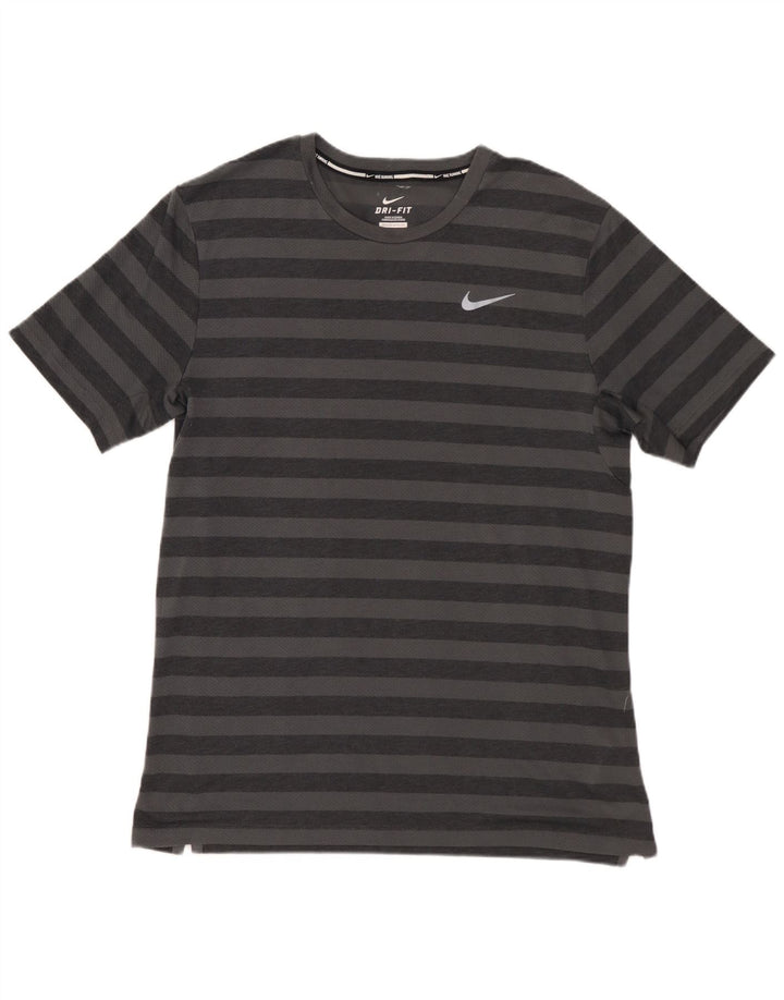 Camiseta Nike Dri Fit para hombre Top poliéster a rayas gris medio