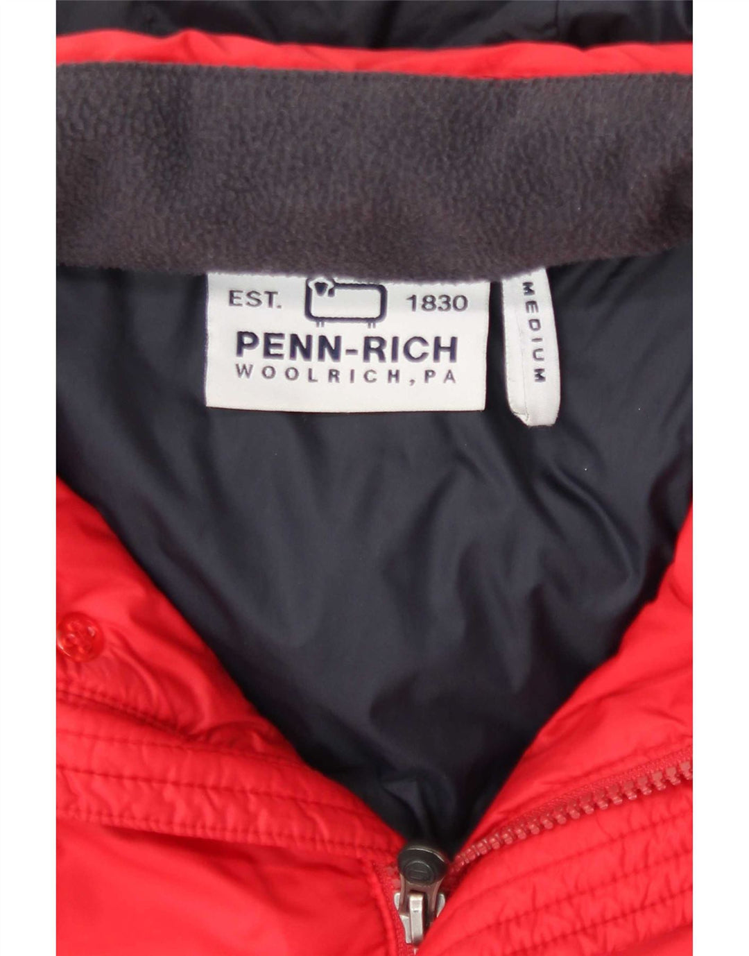 Woolrich Chaqueta acolchada con capucha Penn-Rich para hombre UK 38 Medium Red Nylon