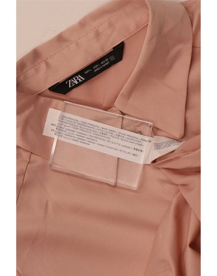 Zara Mujer Body Camisero UK 44 Grande Poliéster Rosa
