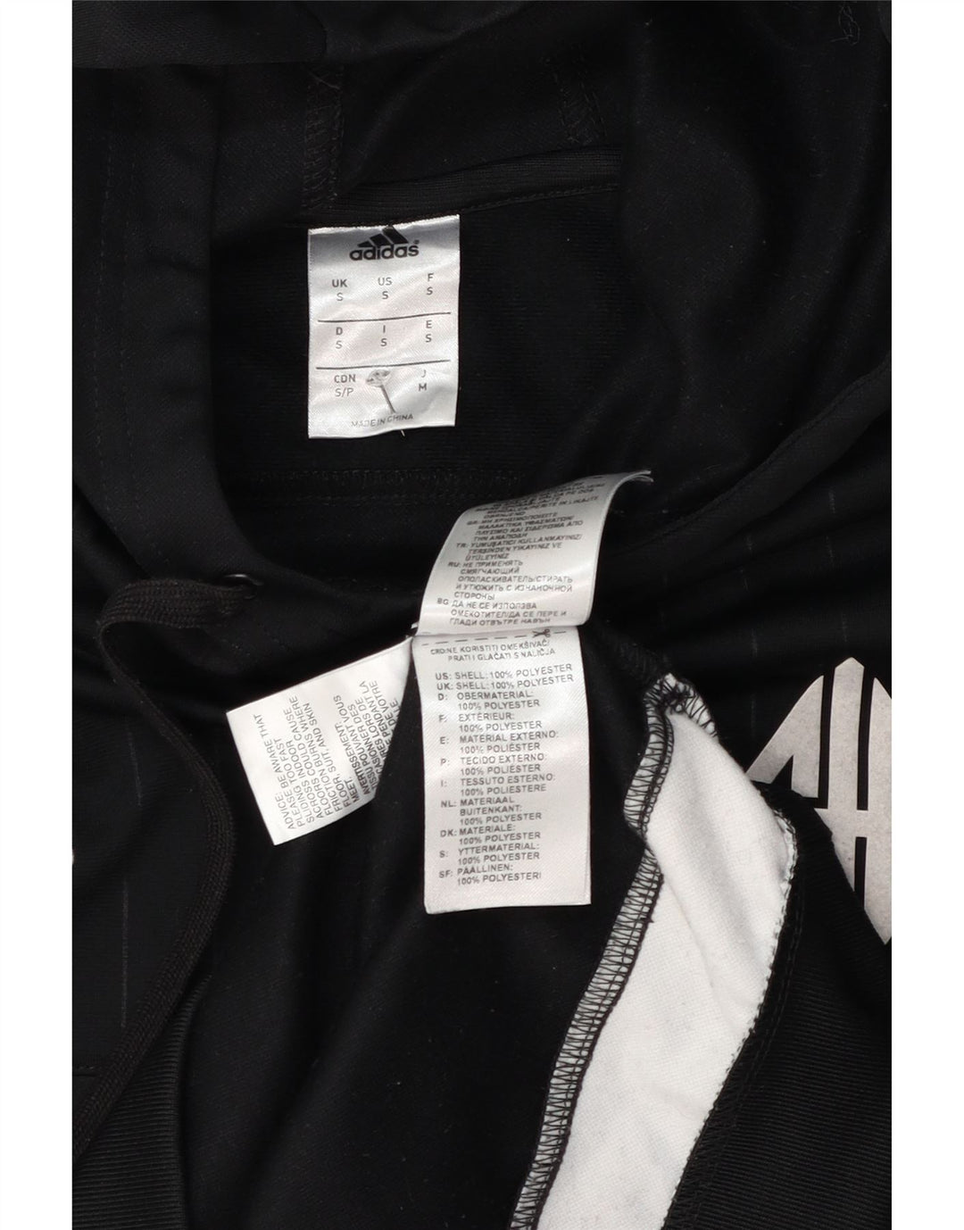 Adidas Hombre Sudadera Con Capucha Gráfica Jersey Pequeño Negro Colorblock Poliéster