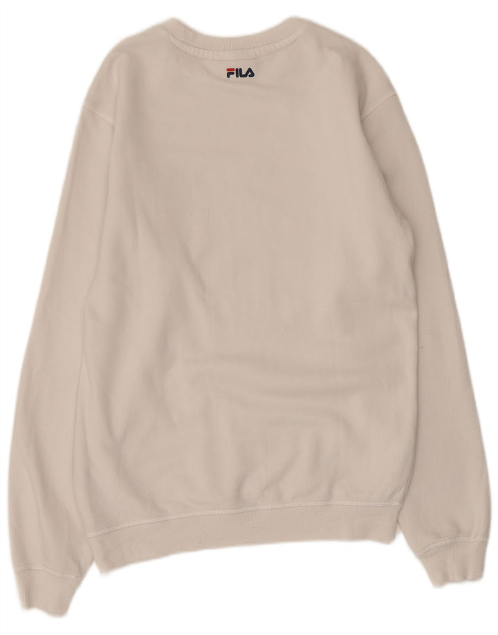 FILA Sudadera gráfica para hombre Jumper XS Algodón blanco