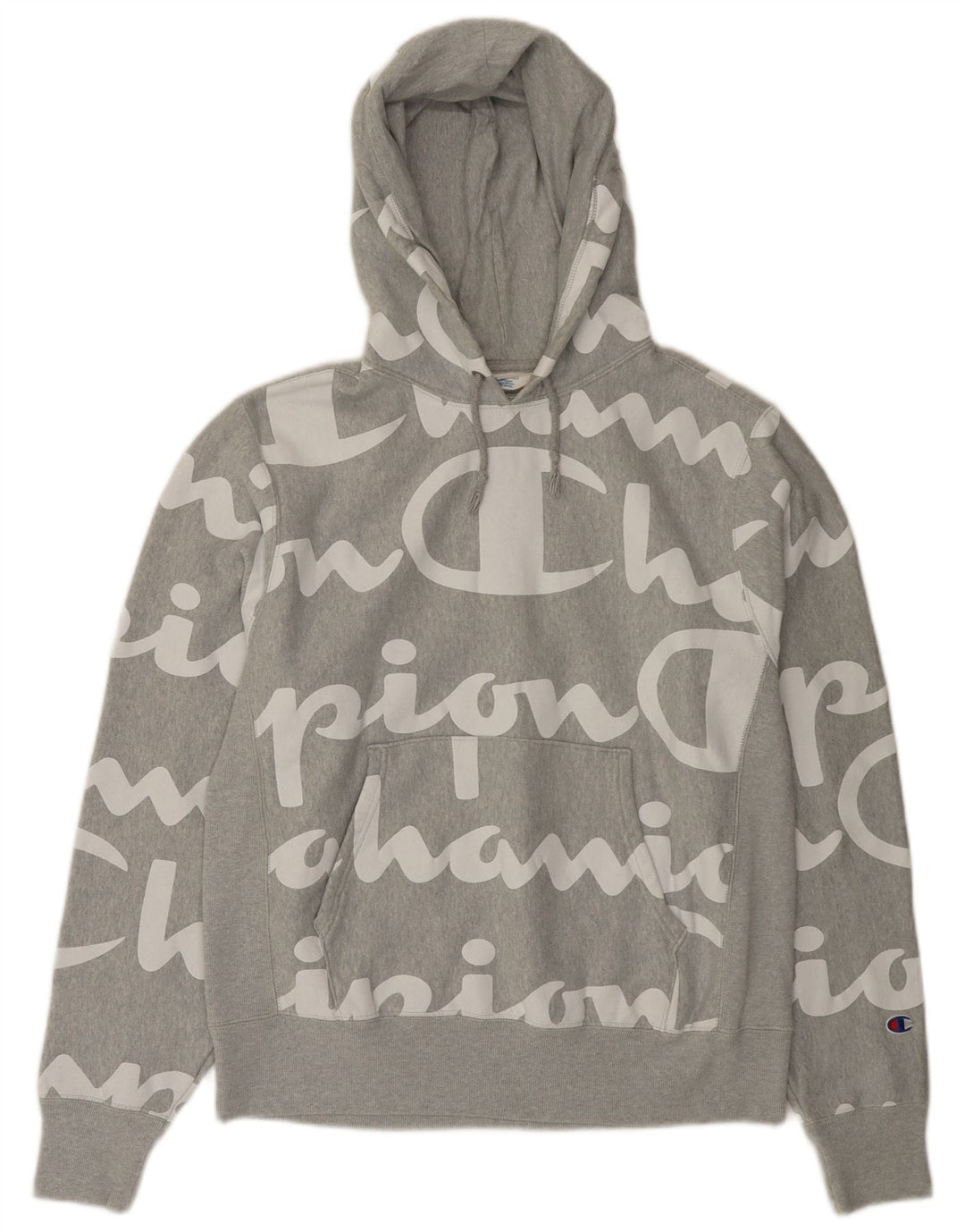 Champion Sudadera Con Capucha Gráfica De Algodón Gris Medio