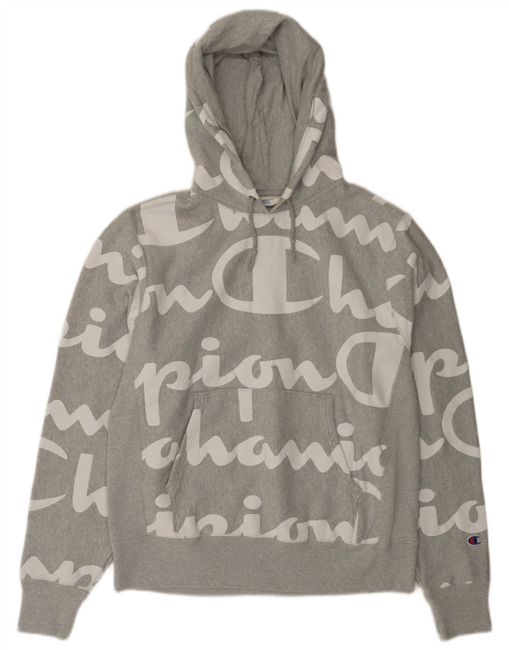 Champion Sudadera Con Capucha Gráfica De Algodón Gris Medio