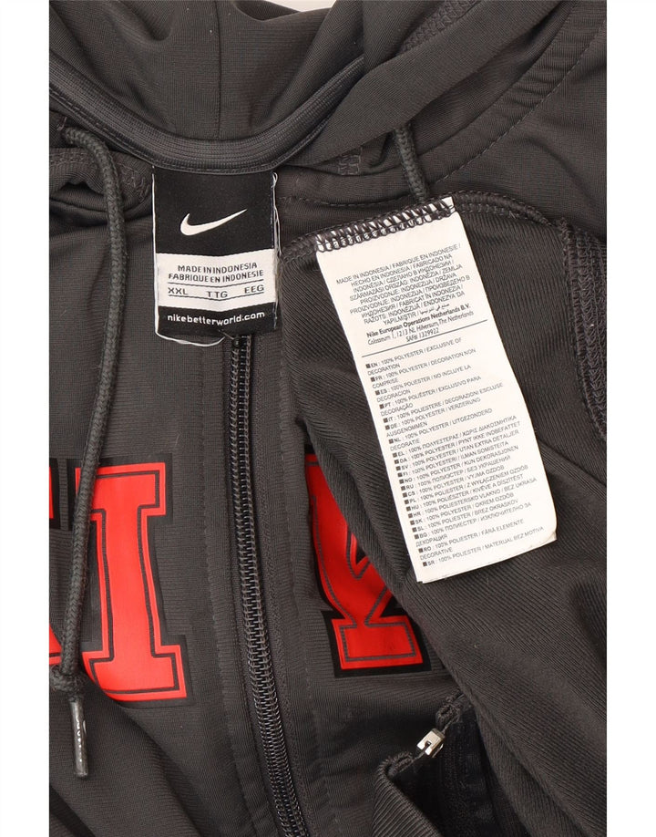 Nike - Sudadera con capucha para hombre con cremallera gráfica, talla 2XL, poliéster gris