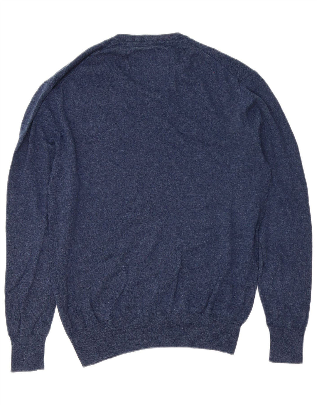 Superdry Jersey con cuello en V para hombre, jersey de algodón azul marino medio