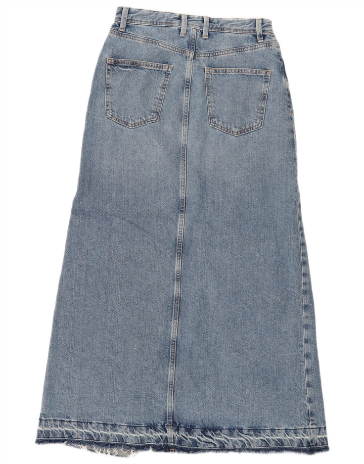 Zara Falda Vaquera Maxi Desgastada XS W24 Azul