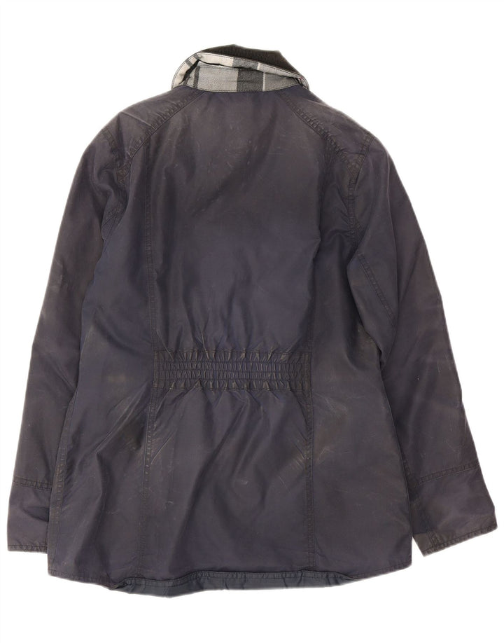 Barbour Chaqueta de algodón encerado para mujer Reino Unido 10 Pequeño Algodón azul marino