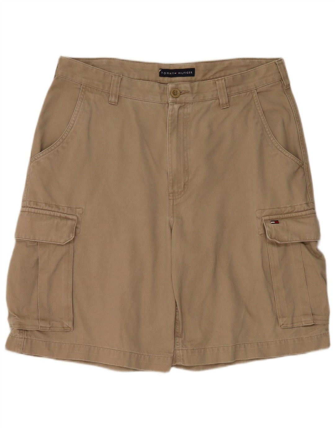 Tommy Hilfiger Shorts Cargo Hombre W33 Algodón Beige Medio