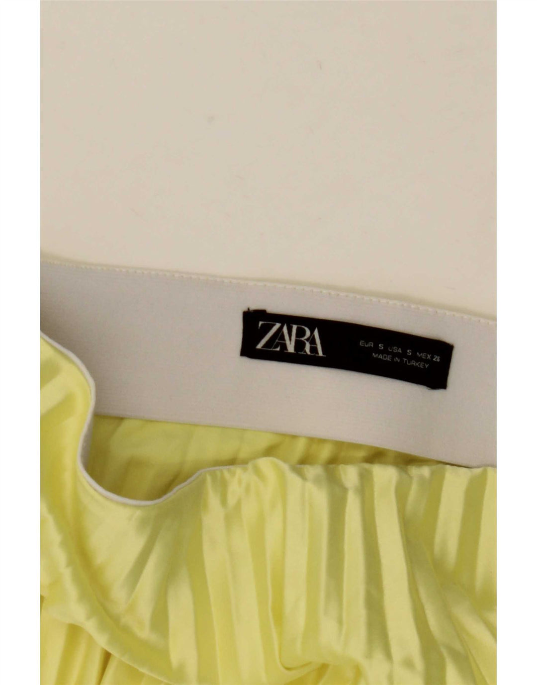 Zara Mujer Falda Plisada Pequeña W31 Amarillo