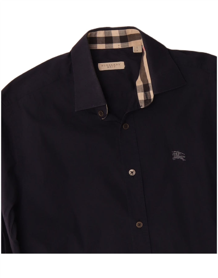 Camisa Burberry Hombre Pequeña Azul Marino