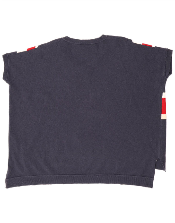 Sisley Camiseta Sin Mangas England Oversize Sin Mangas Talla Única Lana Azul