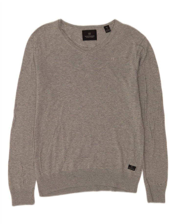 Scotch & Soda Hombre Amsterdam Couture Jersey Con Cuello En V Gris Medio