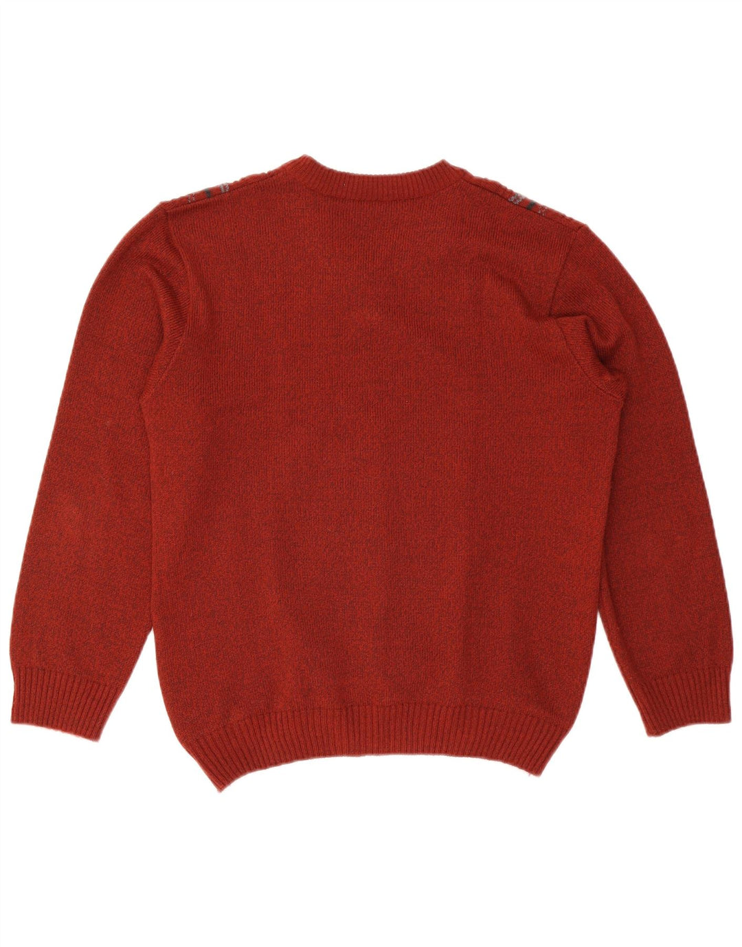 Vintage hombres V-cuello jumper suéter Reino Unido 38 medio granate geométrico