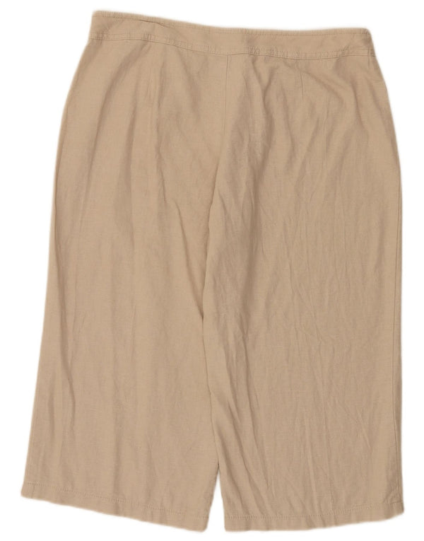 Marks & Spencer Pantalones Capri Rectos para Mujer UK 40 Large W34 L19 Beige