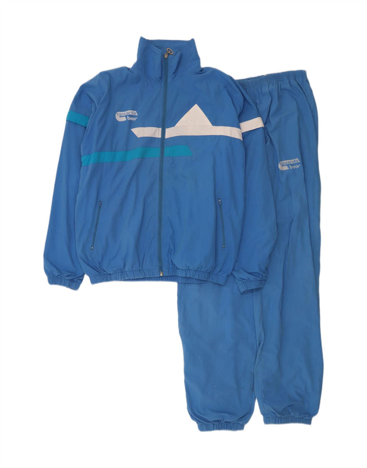 VINTAGE Mens Full Tracksuit Large  Blue Colourblock Polyester Vintage Vintage and Second-Hand Vintage from Messina Hembry 