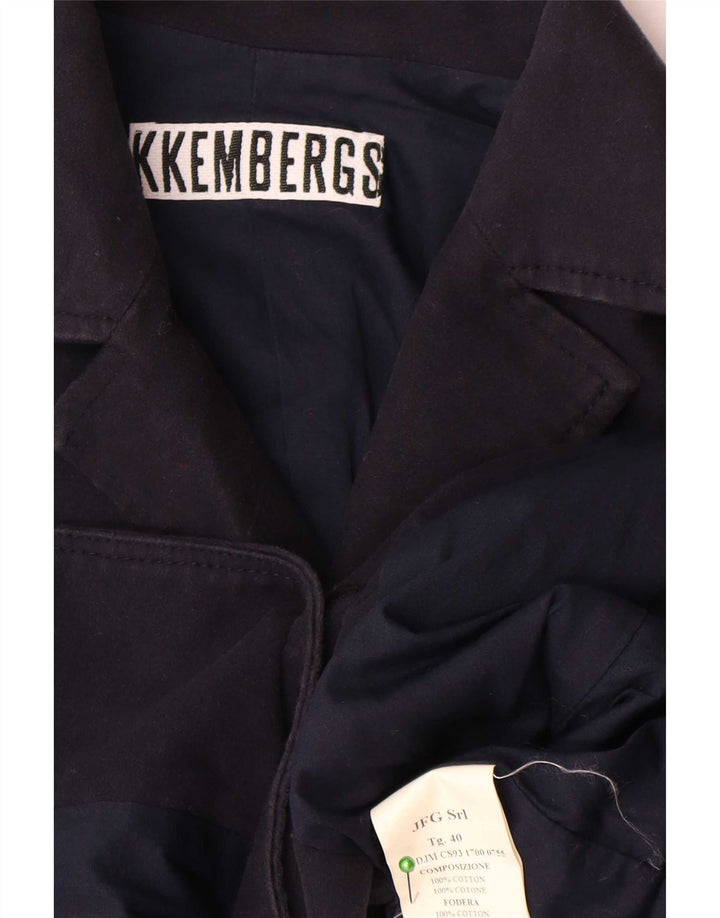 Bikkembergs Chaqueta tipo blazer de 3 botones para mujer IT 40 Small Azul marino Algodón