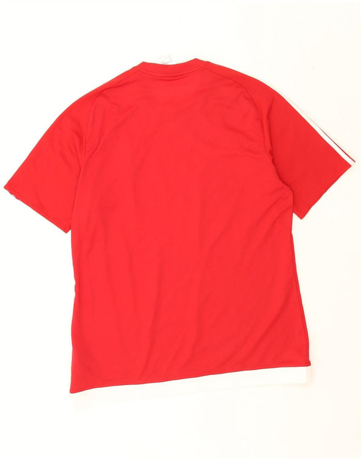 Adidas Mens Climalite Graphic Camiseta Top Grande Poliéster Rojo