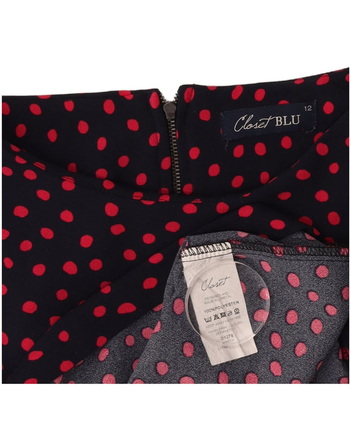 CLOSET Vestido básico para mujer UK 40 Mediano Azul marino Lunares Poliéster