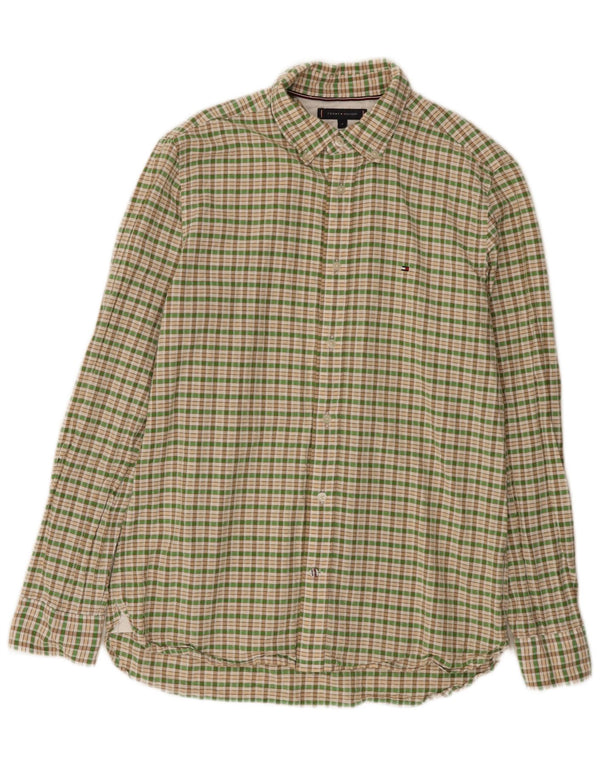 Tommy Hilfiger Camisa De Franela De Algodón A Cuadros Verde Medio |