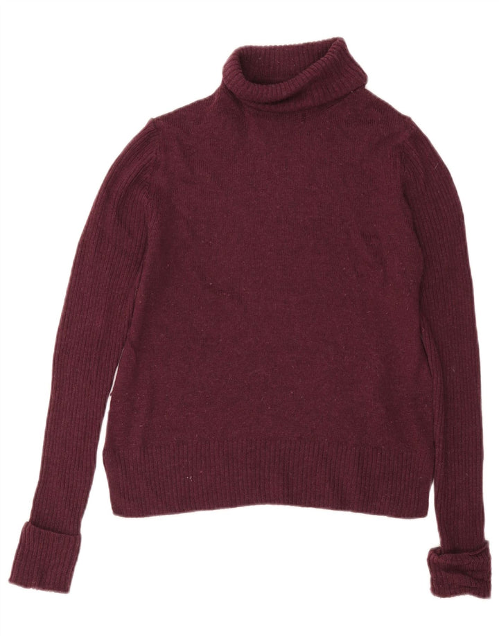 Marks & Spencer Suéter tipo jersey con cuello vuelto para mujer Reino Unido 40 Lana mediana color burdeos