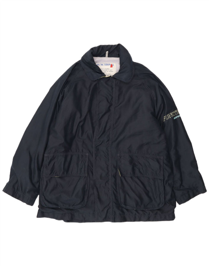 Murphy & Nye Chaqueta cortavientos estampada para hombre UK 42 XL Poliéster azul marino